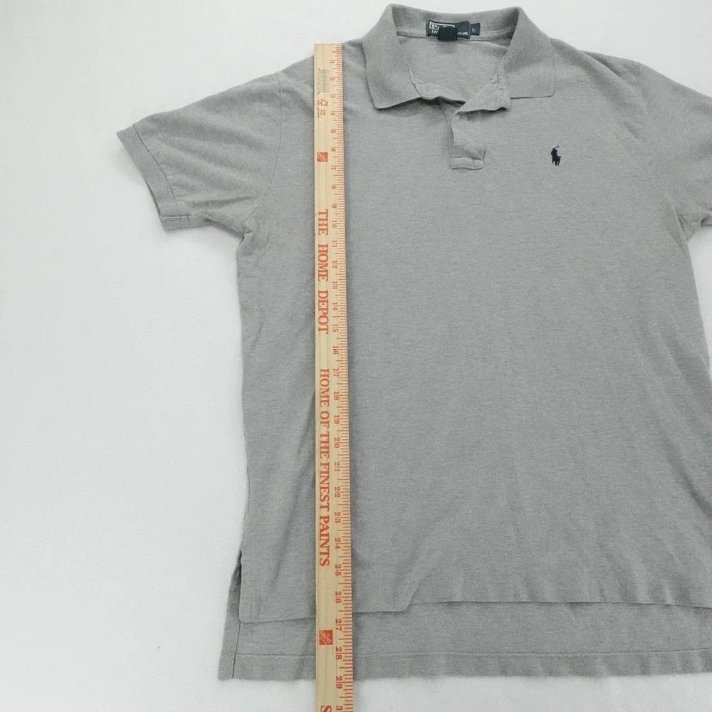Polo Ralph Lauren Polo Shirt Mens Large Gray Pony Classic Casual Preppy Cotton